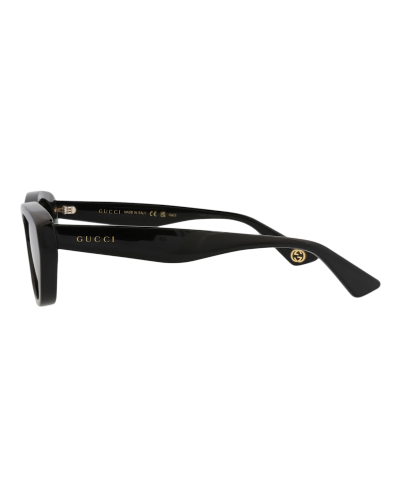 Gucci Cat Eye-Frame Recycled Acetate Sunglasses Black Black Grey (GG1638S-30014974-001)
