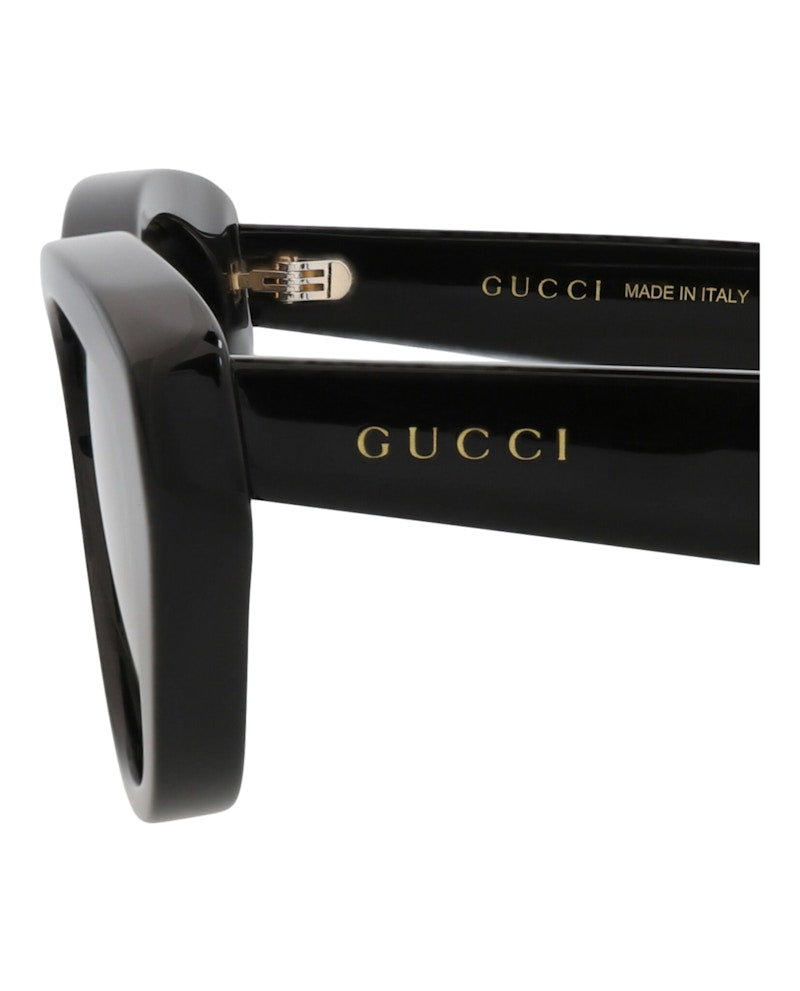 Gucci Cat Eye-Frame Recycled Acetate Sunglasses Black Black Grey (GG1638S-30014974-001)