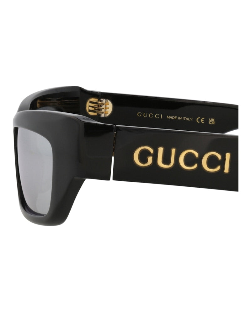 Gucci Cat Eye-Frame Recycled Acetate Sunglasses Black/Black/Silver (GG1296S-30013841-002)
