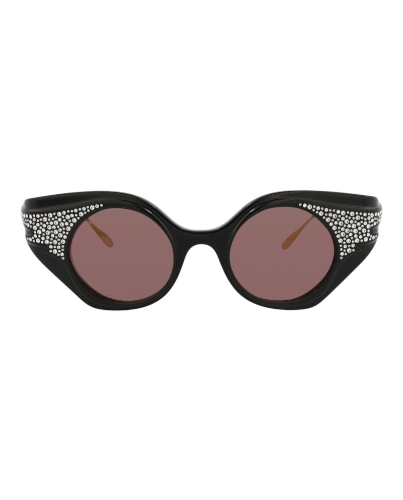 Gucci Cat Eye-Frame Recycled Acetate Sunglasses Black/Gold/Brown (GG1327S-30013927-001)