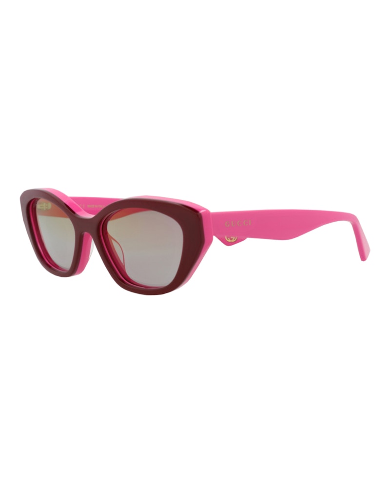 Gucci Cat Eye-Frame Recycled Acetate Sunglasses Burgundy Fuchsia Red (GG1638S-30014974-003)