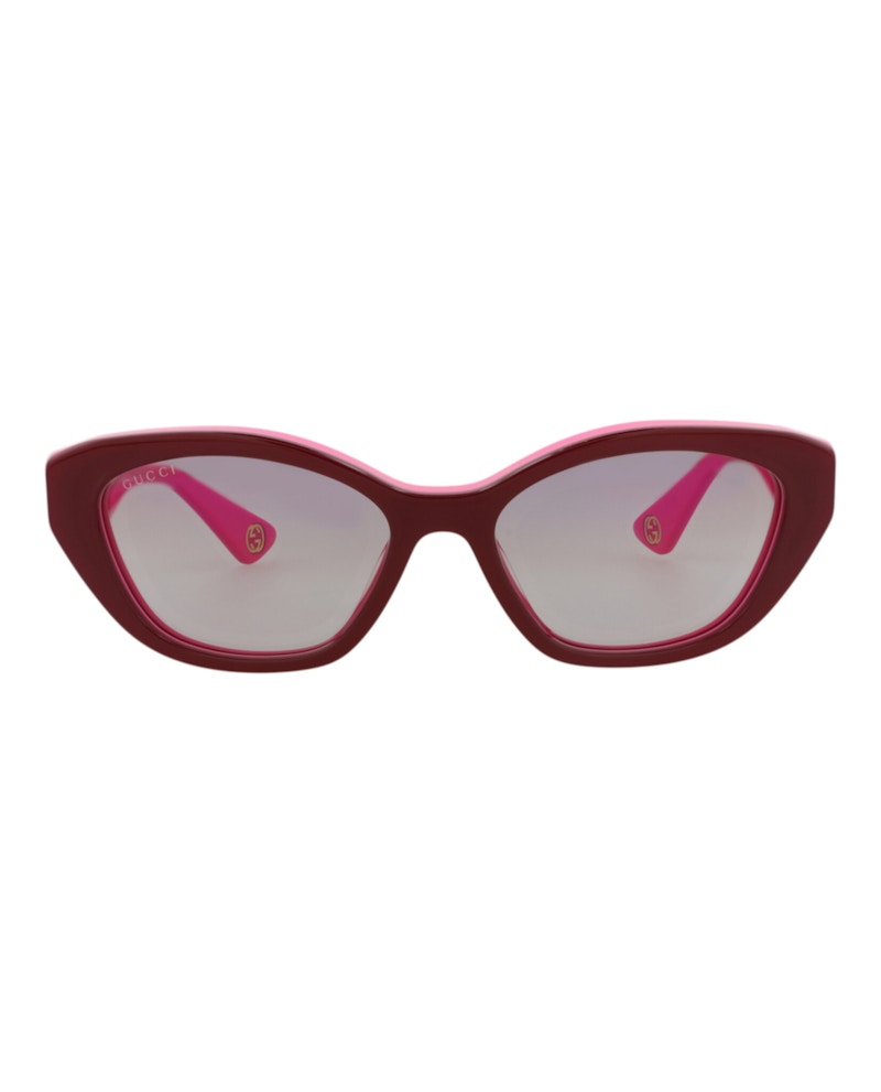 Gucci Cat Eye-Frame Recycled Acetate Sunglasses Burgundy Fuchsia Red (GG1638S-30014974-003)