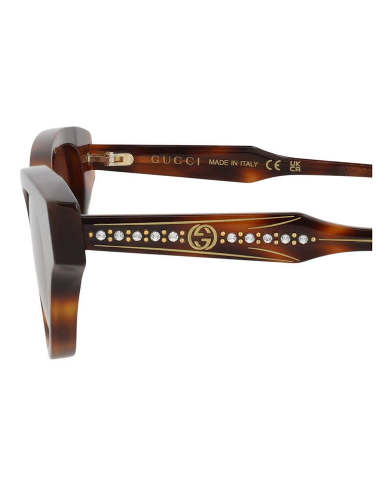 Gucci Cat Eye-Frame Recycled Acetate Sunglasses Havana/Havana/Brown (GG1298S-30013901-002)