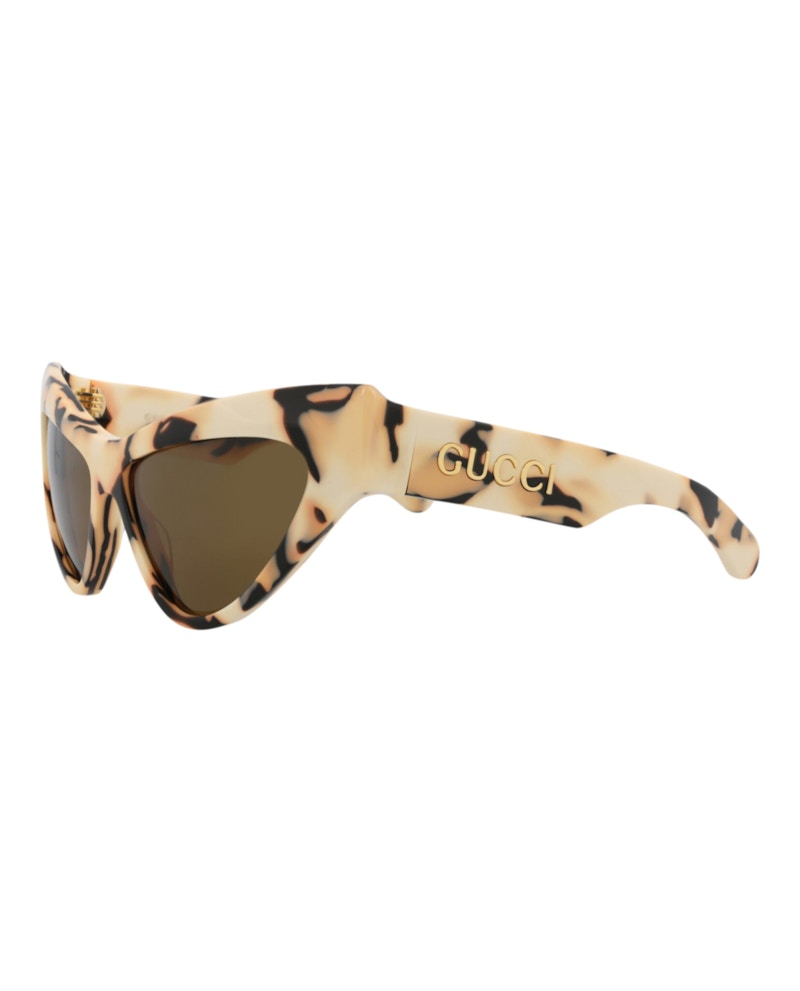 Gucci Cat Eye-Frame Recycled Acetate Sunglasses Ivory/Ivory/Brown (GG1294S-30013847-003)