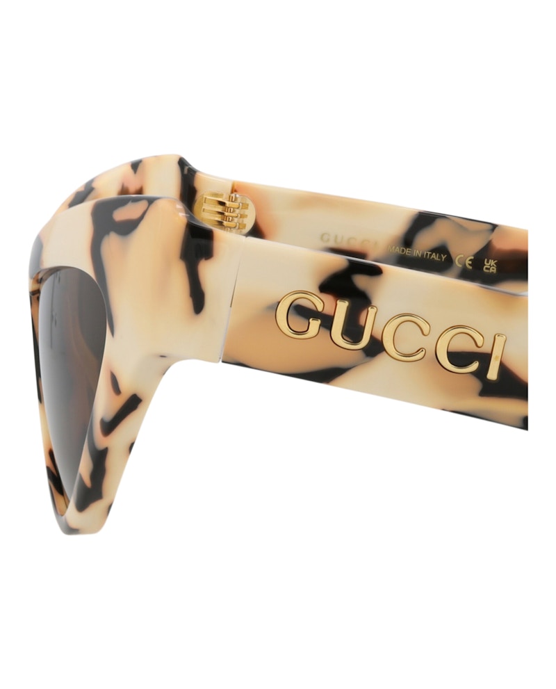 Gucci Cat Eye-Frame Recycled Acetate Sunglasses Ivory/Ivory/Brown (GG1294S-30013847-003)