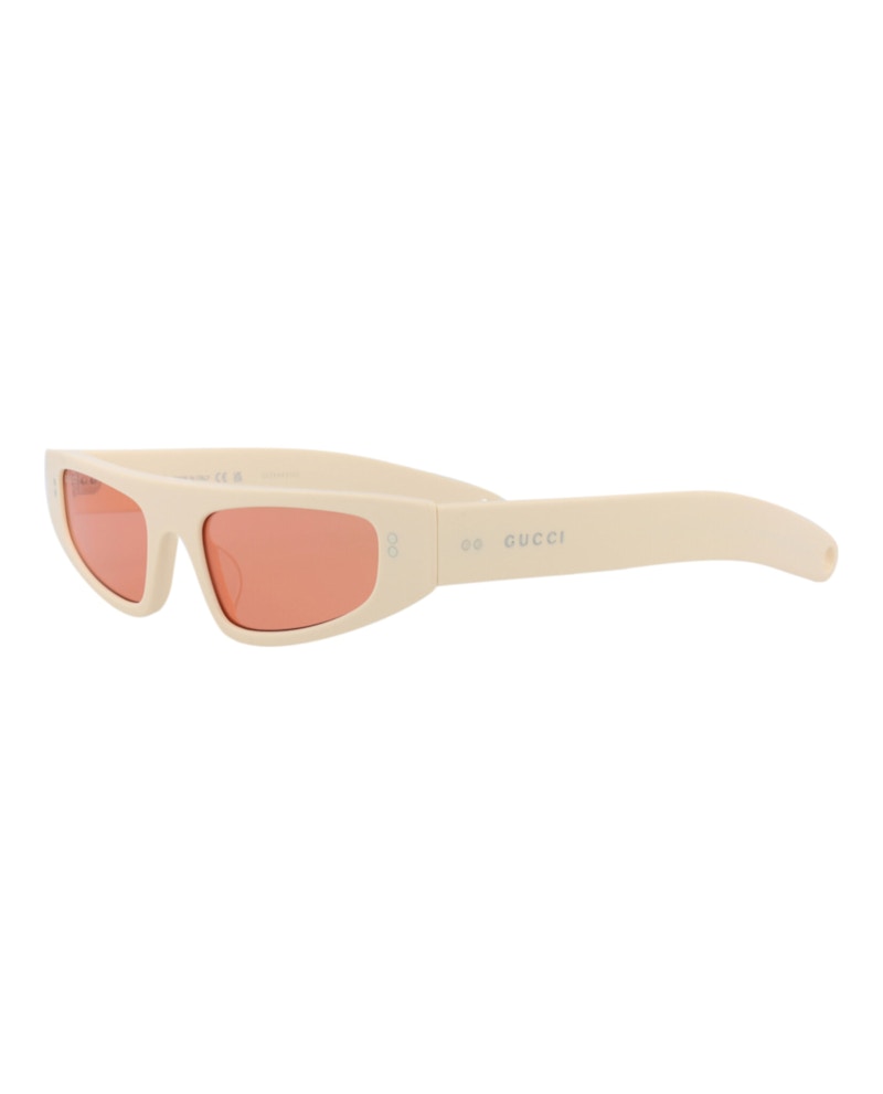 Gucci Cat Eye-Frame Recycled Acetate Sunglasses Ivory/Ivory/Red (GG1634S-30014927-005)