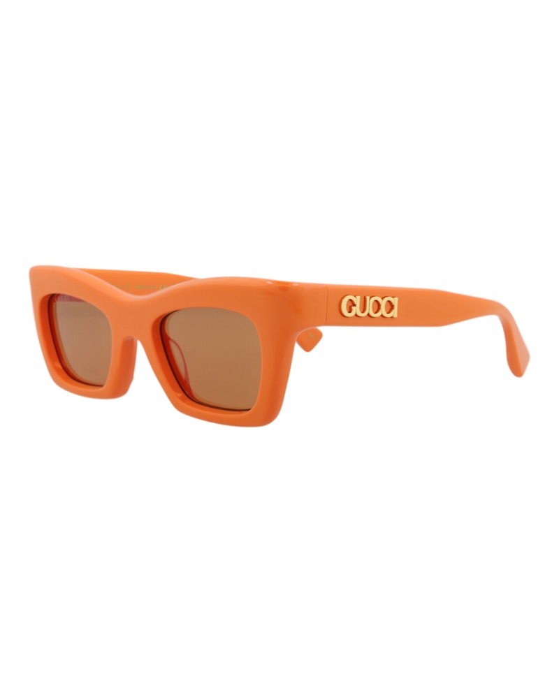 Gucci Cat Eye-Frame Recycled Acetate Sunglasses Orange Orange Brown (GG1773S-30015635-004)
