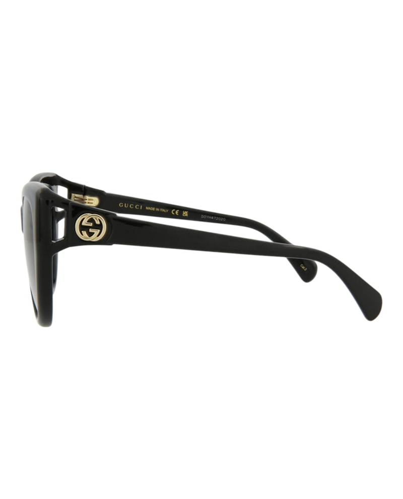 Gucci Cat Eye Sunglasses Black/Black/Grey (GG0877S-30010262-001)
