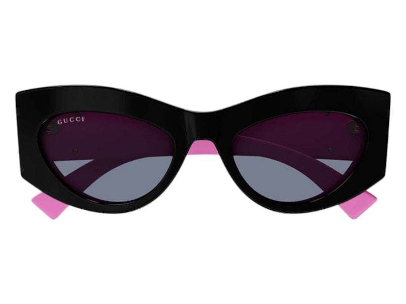 Gucci Cat Eye Sunglasses Black Fuchsia Pink Grey (GG1843S-005-53)