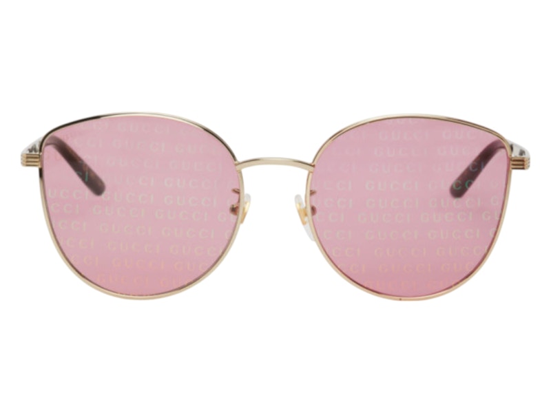 Gucci Cat Eye Sunglasses Gold Pink (GG0807SA-004-58)