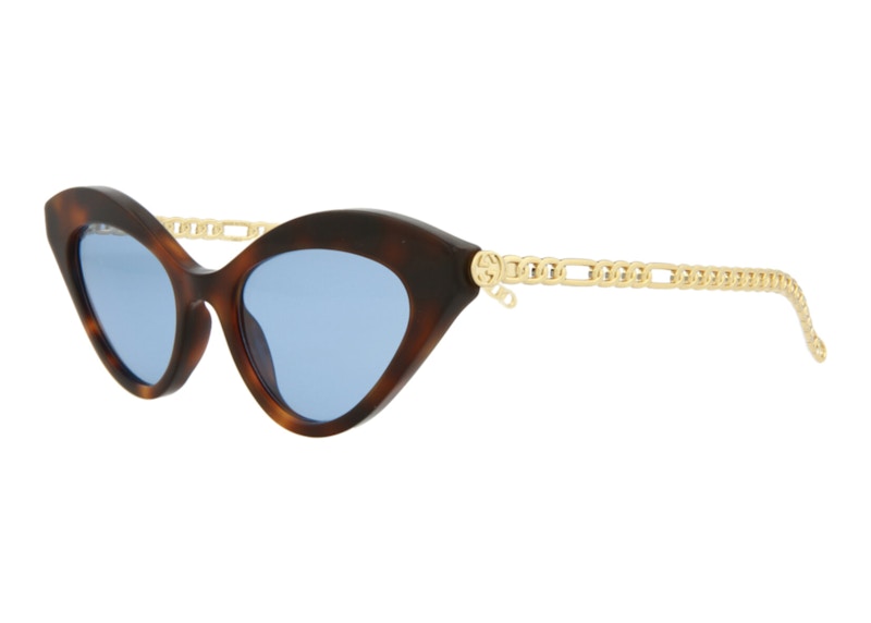 Gucci Cat Eye Sunglasses Havana Gold/Blue (GG0978S-30011176-003)