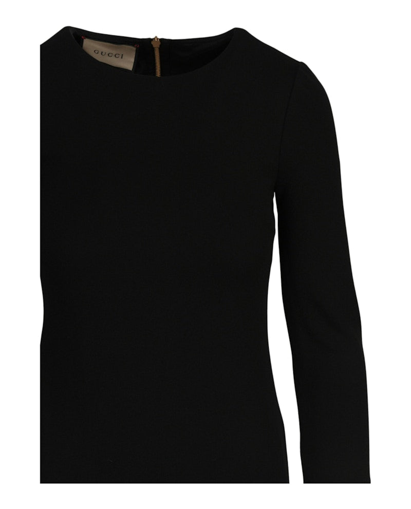 Gucci Chain-Link Belt Midi Dress Black