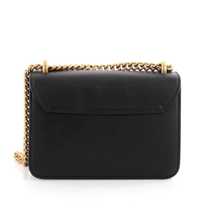 Gucci Peony Chain Shoulder GG Gold Bow Accent/ Faux Pearl/ GG Logo Small Black
