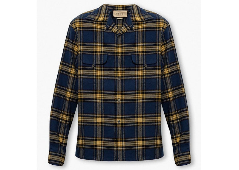 Gucci Checked Shirt Navy