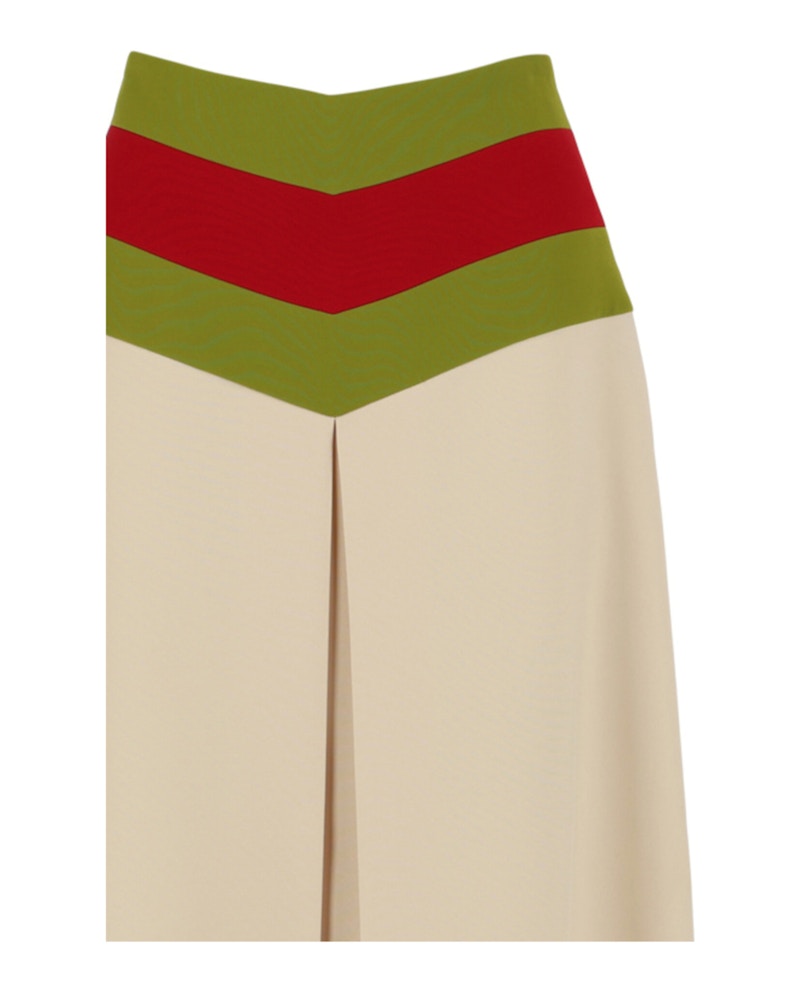 Gucci Chevron Vintage Web Stripe Skirt White