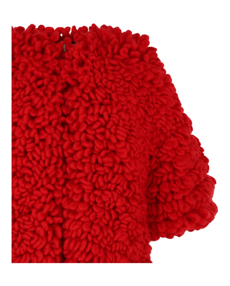 Gucci Chunky Chenille Yarn Jacket Red