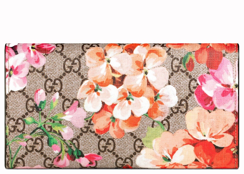 Gucci Continental Wallet GG Blooms Beige/Pink