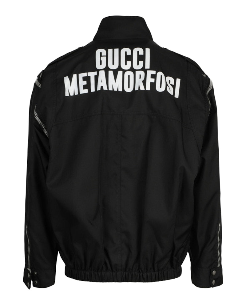 Gucci Convertible Graphic Print Jacket Black