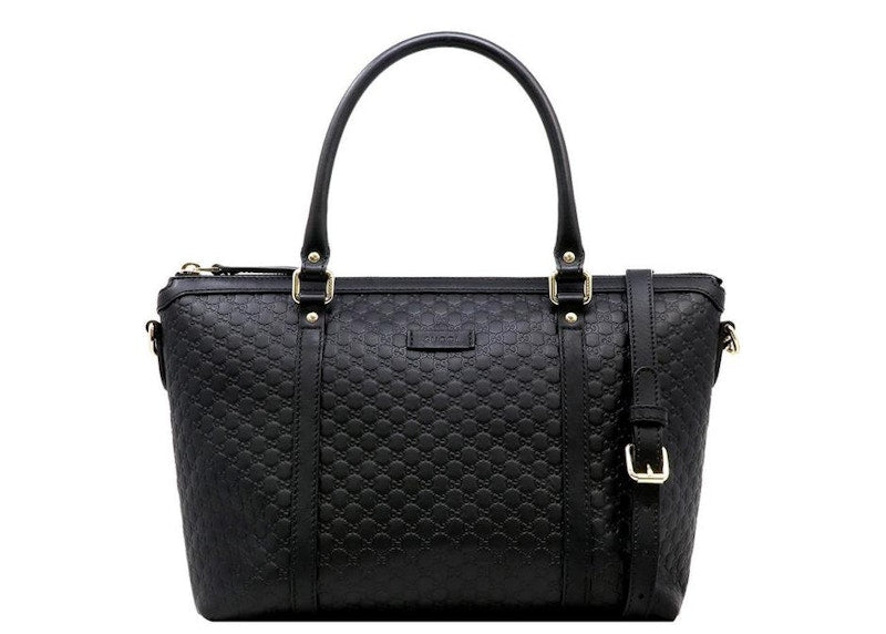 Gucci Convertible Tote Medium Microguccissima Black