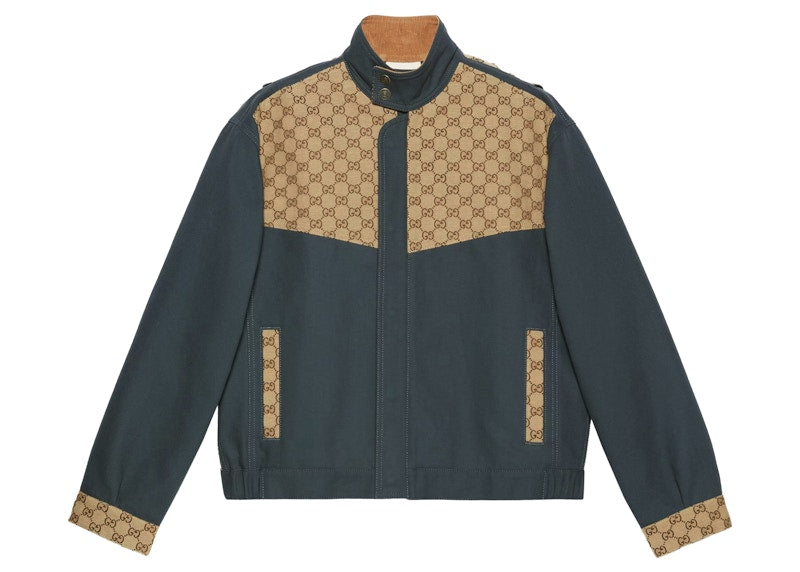Gucci Cotton Canvas GG Supreme Jacket Dark Grey