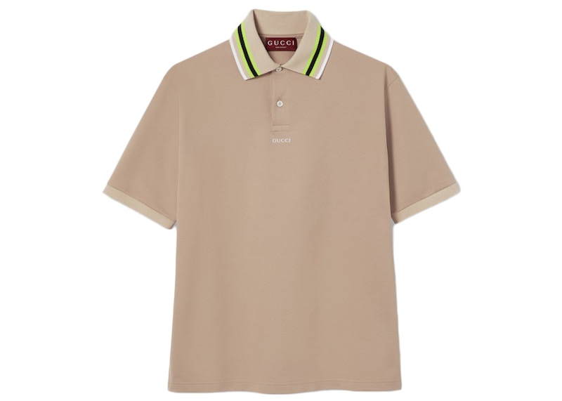 Gucci Cotton Embroidery Polo Beige