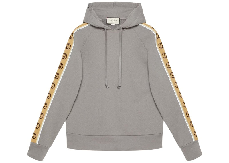 Gucci Cotton Jersey Hooded Sweatshirt Grey