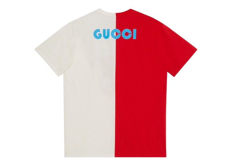 Gucci Cotton Jersey With Jester Print T-Shirt Red/White
