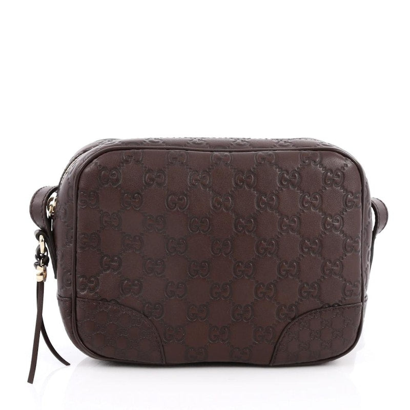 Gucci Bree Disco Crossbody Guccissima Mini Dark Brown