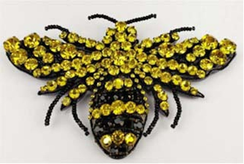 Gucci Crystal-Embellished Bee Brooch Gold
