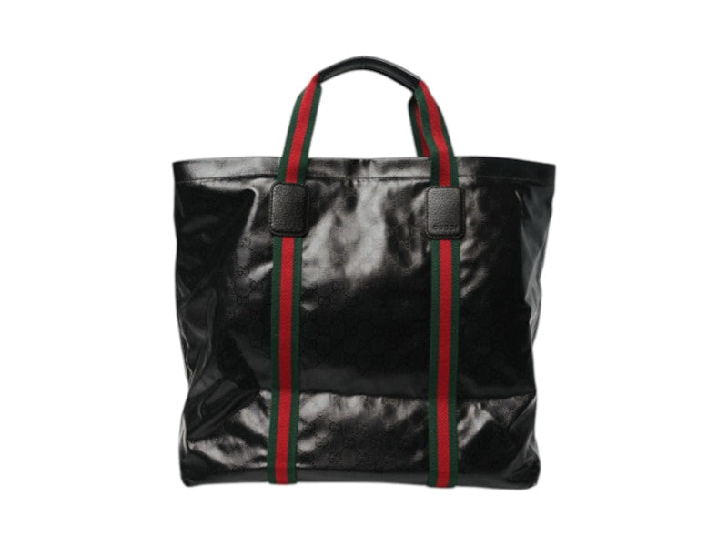 Gucci Crystal GG Monogram Web Tote Black