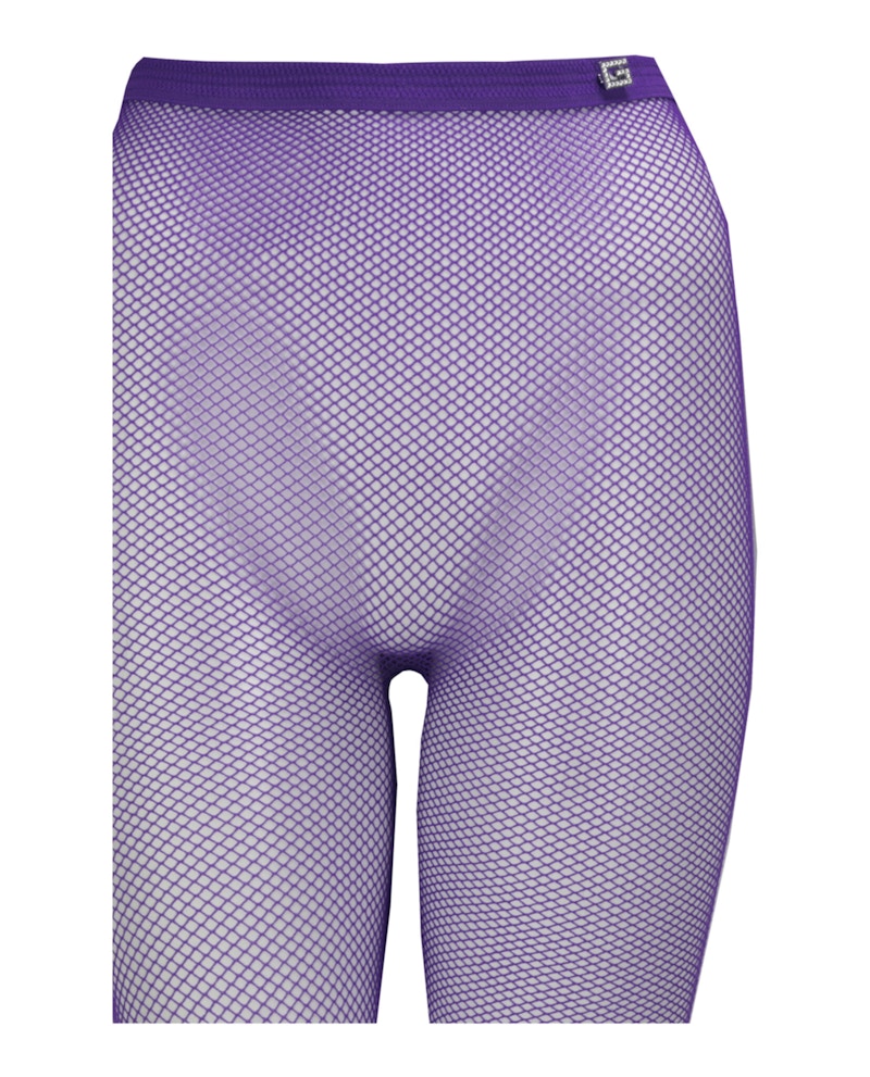 Gucci Crystal Pin Fishnet Tights Purple