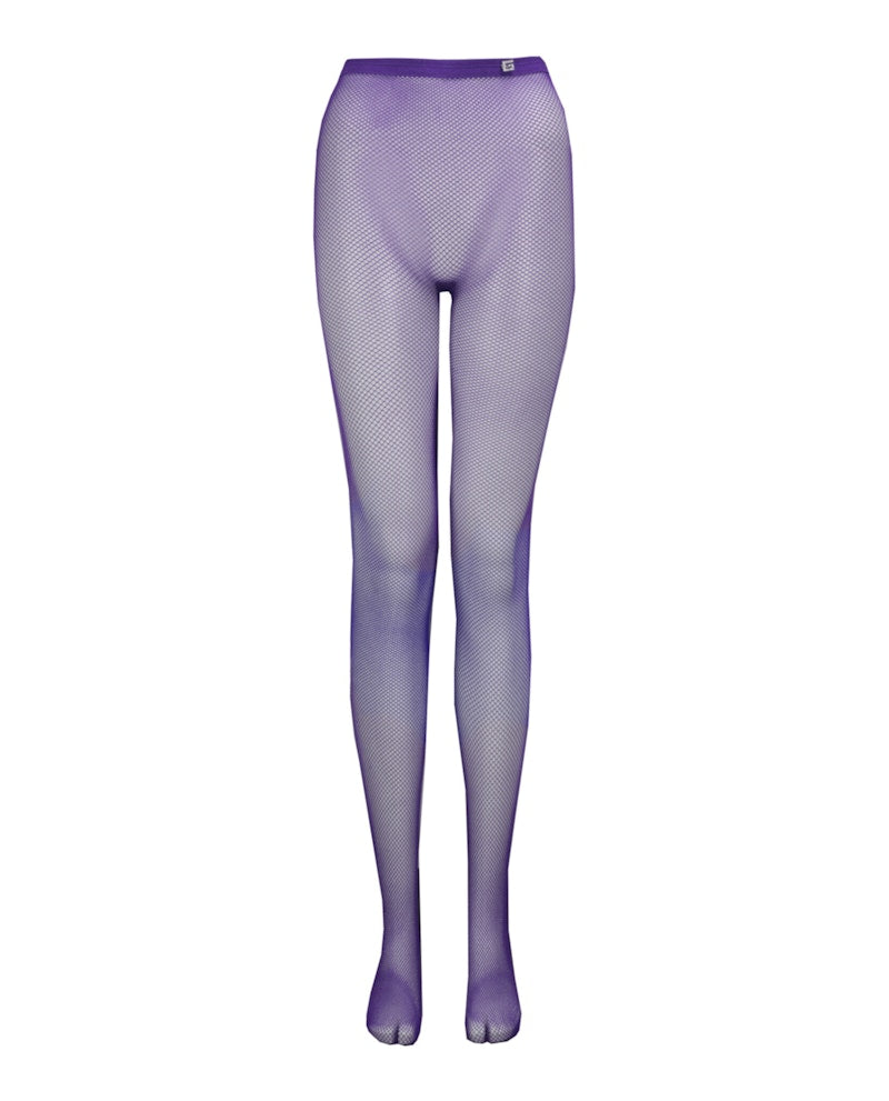 Gucci Crystal Pin Fishnet Tights Purple