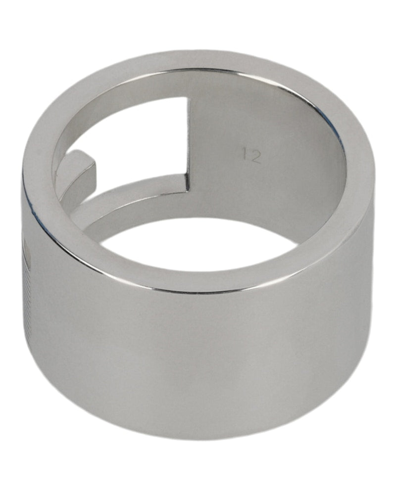 Gucci Cutout Geometric G Ring Silver