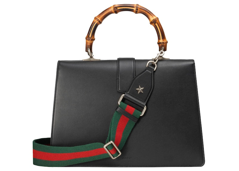 Gucci Dionysus Bamboo Top Handle Flower Deco Black