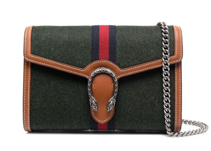 Gucci Dionysus Chain Bag Small Green Brown