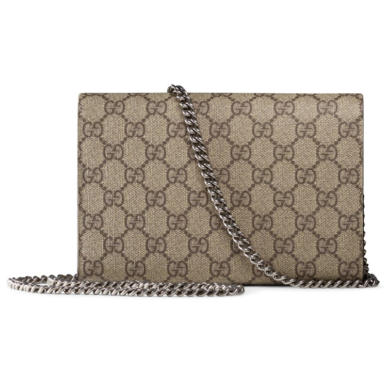 Gucci Dionysus Chain Wallet GG Supreme Beige/Ebony