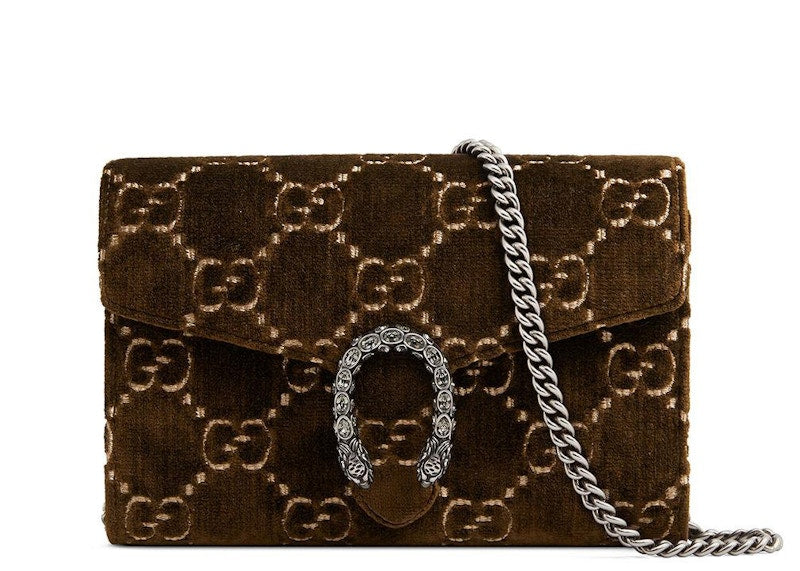 Gucci Dionysus Chain Wallet GG Wallet Mini Brown