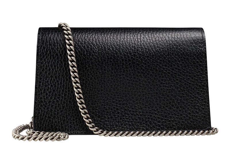 Gucci Dionysus Leather Shoulder Bag Super Mini Black