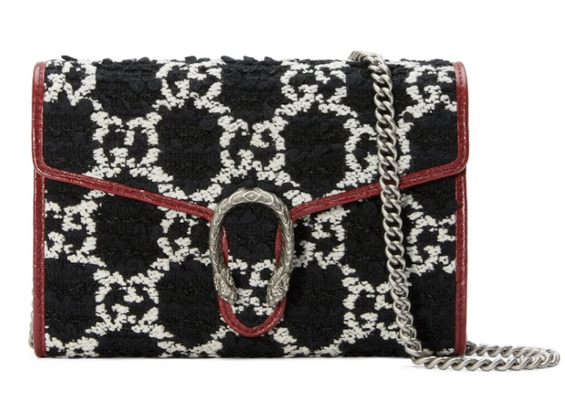 Gucci Dionysus Shoulder Bag Mini GG Tweed Black/White