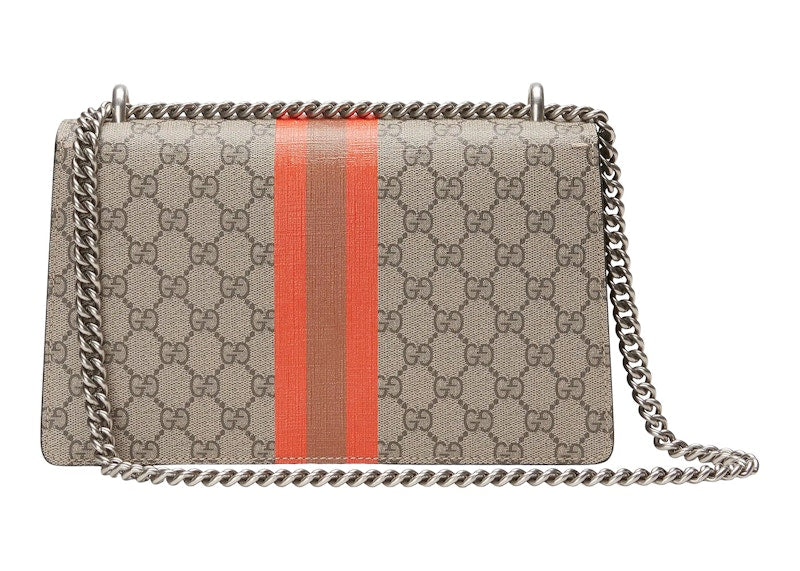 Gucci Dionysus Shoulder Bag Small GG Supreme Centrum Rhombus Print Camel/Ebony/Multi