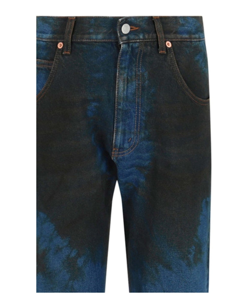 Gucci Distressed Tapered-Leg Jeans Dark Blue