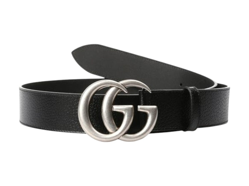 Gucci Double G Buckle Leather Belt Black
