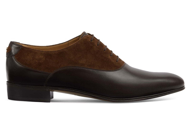 Gucci Double G Panelled Lace-up Shoes Brown Black