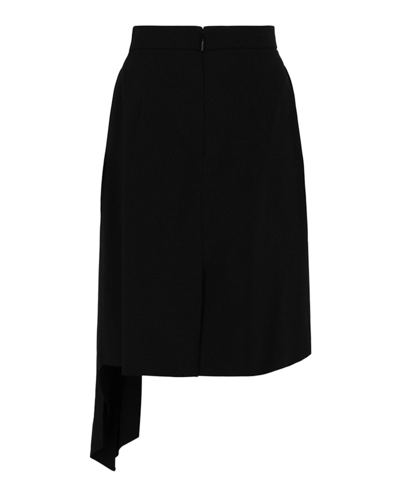 Gucci Draped Wool Skirt Black