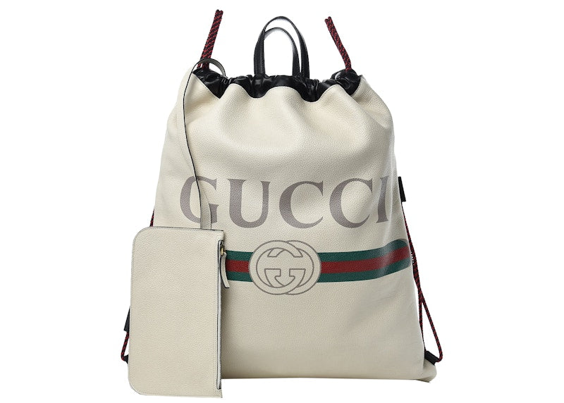 Gucci Drawstring Convertible Backpack Tote Off-White/Cream