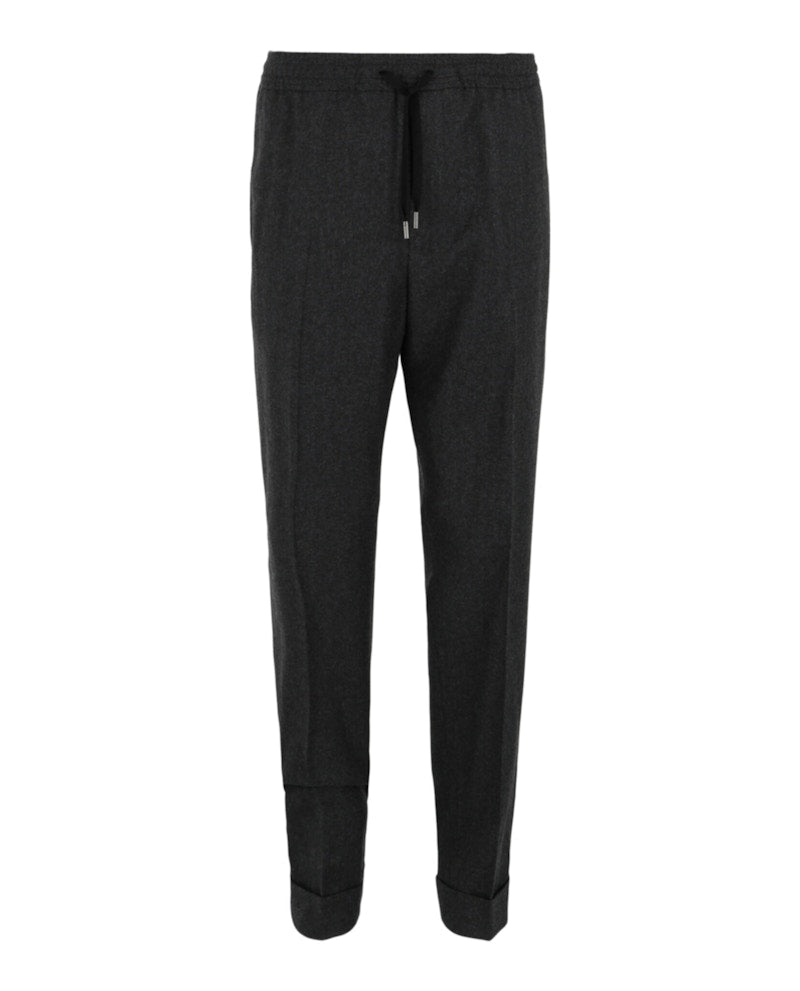 Gucci Drawstring Wool Pants Dark Grey