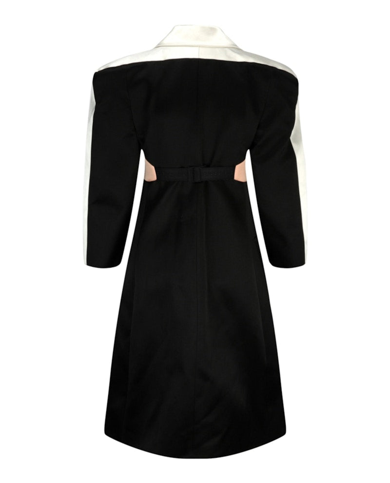 Gucci Duchesse Satin Dress Coat Black