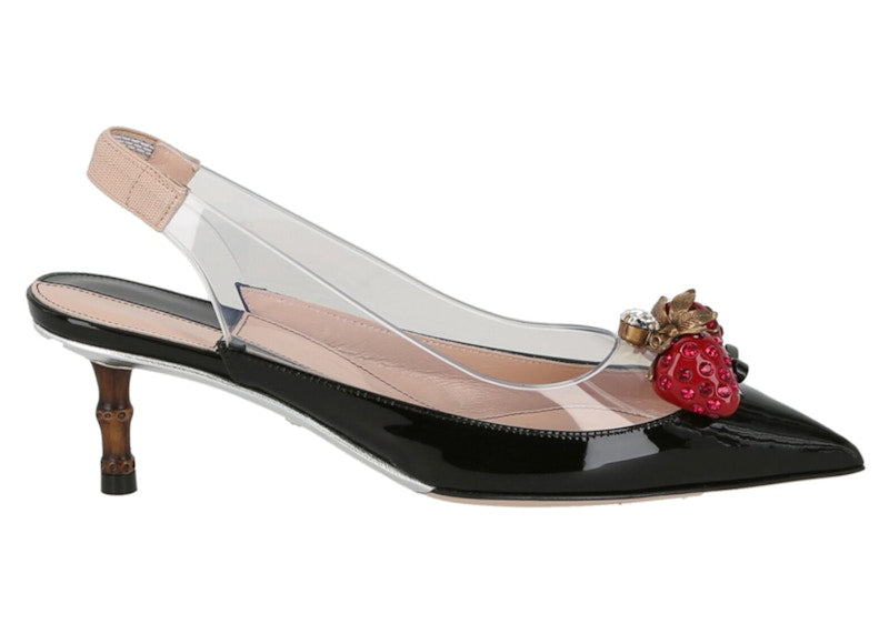 Gucci Eleanor Strawberry Plexi Heels Black (Women's)