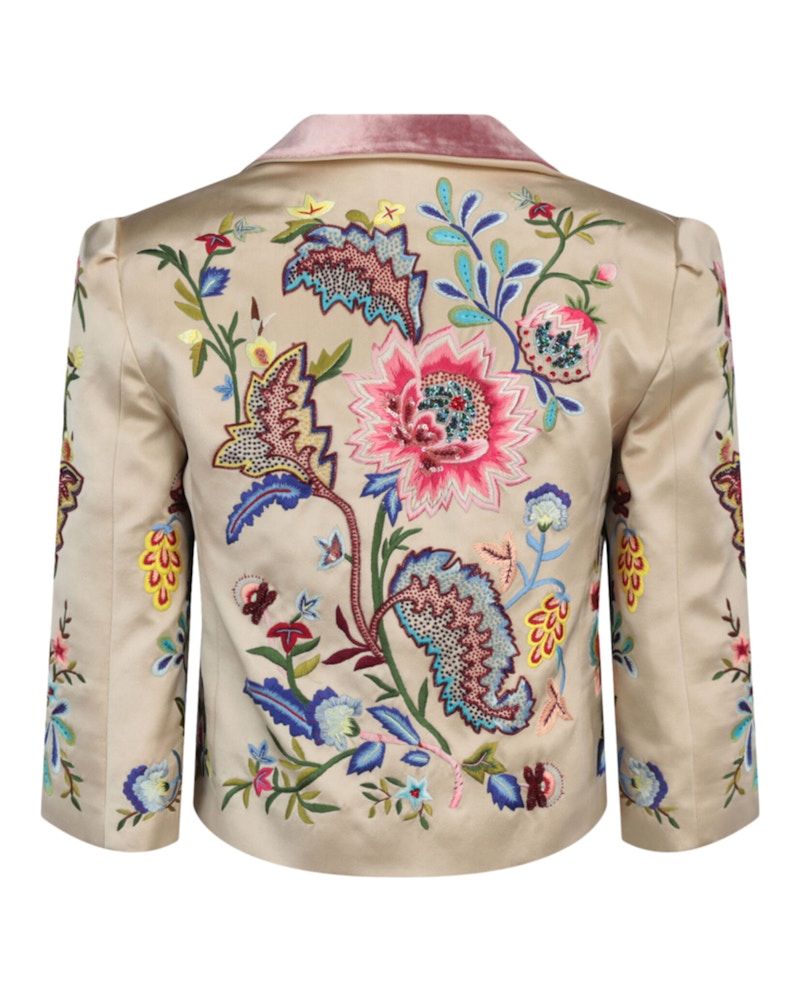 Gucci Embroidered Silk Duchess Jacket Multi