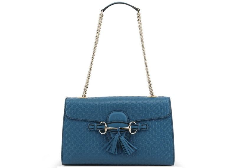 Gucci Emily Chain Shoulder Tote Cobalt Blue